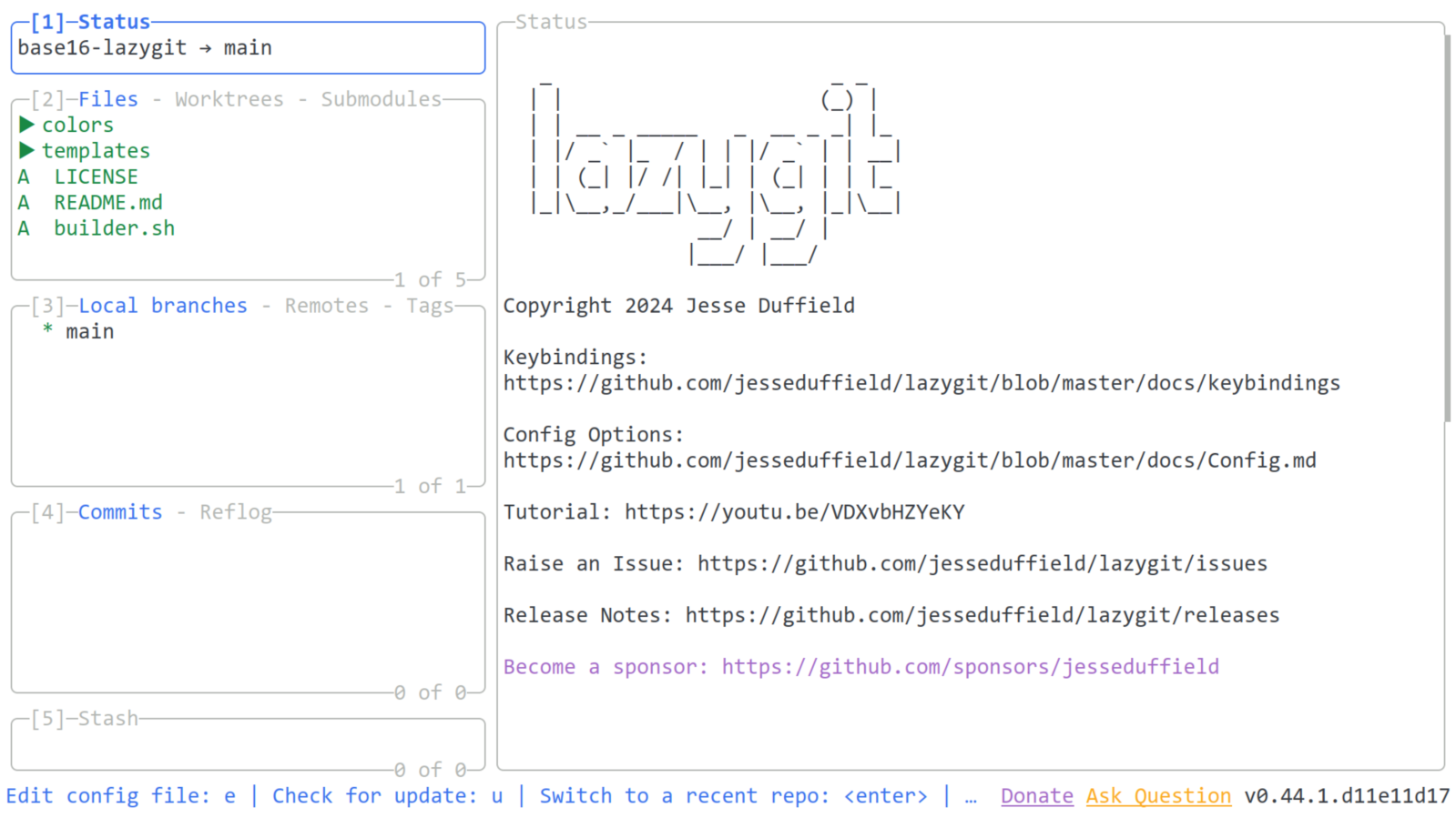 Example lazygit with base16-google-light colorscheme
